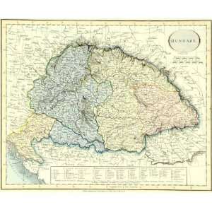  Antique Map of Europe Hungary, 1813