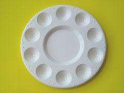 PLASTIC PAINT PALETTE TRAYS ~10 WELL ROUND~ LOT OF 12  