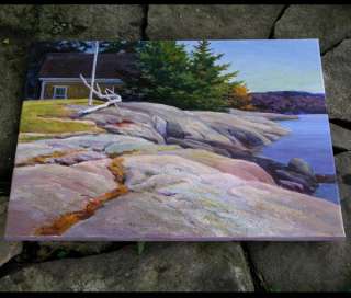 Driftwood Maine Cottage Landscape Painting Bechler Art  