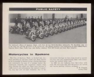1960 Spokane WA Harley Davidson motorcycle police article  