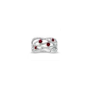  ZALES Ruby and Diamond Orbit Band in 10K White Gold ruby 