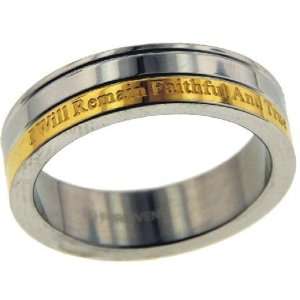   will remain faithul and true Band Stainless Steel Ring size 8 Jewelry