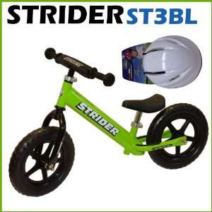  Strider ST 3 Toddler Pre Bikes Green + Helmet Sports 