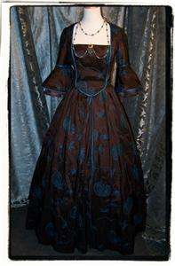 Prussian Blu Renaissance costume dress Tudor Gown B 39  