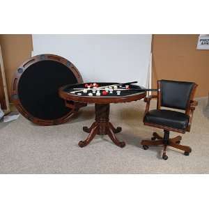  Bumper Pool & Card Poker Table Set 48 Round with 4 Chairs 