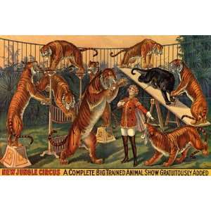   TRAINED ANIMAL SHOW CIRCUS SMALL VINTAGE POSTER REPRO