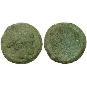  Metapontion, Lucania, Italy, 400   350 B.C.; Bronze Obol 
