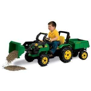  Plastic Riding Tractor w Ldr & Trlr Toys & Games