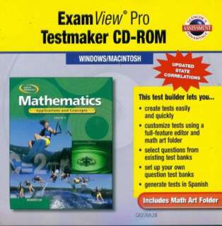 Glencoe Mathematics Course 3 ExamView Pro Testmaker PC  