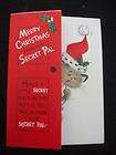 Vintage Greeting Card From Your Secret Pal Christmas Cat Cute