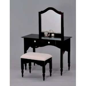 2PC Modern Style Vanity Table Set With Drawer, Mirror And Upholstered 