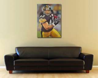 Troy Polamalu Pittsburgh Steelers NFL Art Oil Painting  