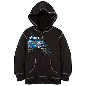 NEW Disney Tron Legacy Boys Zip Up Fleece Lined Hoodie Sweatshirt 