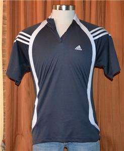 ADIDAS CLIMACOOL BLUE WHITE ATHLETIC FITNESS CYCLING JERSEY SHIRT MENS 