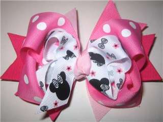 Minnie Mouse Zebra Boutique Hair Bow Girls Party Hairbow Magical Pink 