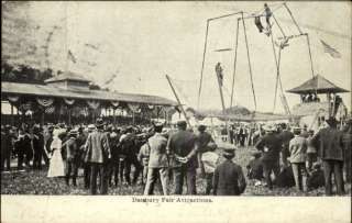 DANBURY CT Fair Attractions TRAMPOLINE c1910 Postcard  