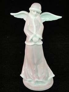 Russ Pink Porcelain Angel Figurine Fur Trimmed Suit  
