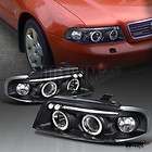 AUDI A4 S4 HALO PROJECTOR HEADLIGHTS BLACK LEFT+RIGHT