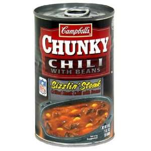 Campbells Chunky Grilled Steak Chili w/ Beans, 19 oz Cans, 12 ct 