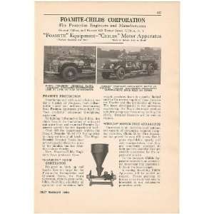  1927 Foamite Childs Fire Apparatus Trucks Print Ad 