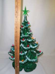 VTG 70s Ceramic CHRISTMAS TREE Green ATLANTIC MOLD MuLTi LigHTs 