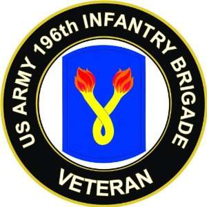  US Army Veteran 196th Infantry Brigade Decal Sticker 3.8 