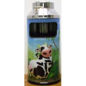  Milk Canister Ashtray and Trashcan with Cow Design 