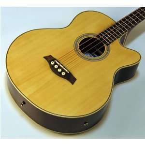  NEW PRO QUALITY NATURAL ACOUSTIC ELECTRIC BASS GUITAR 