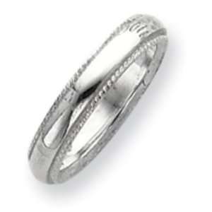  SS 4mm Millgrain Comfort Fit Band ring Jewelry
