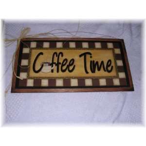  Coffee Time Wooden Kitchen Wall Art Sign Cafe Decor