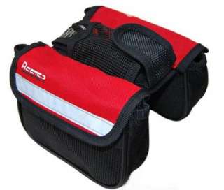 Cycling Bike Bicycle Trame Pannier Front Tube Bag Red with rain cover 