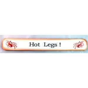 Hot Legs Wood Sign with Red Crab Accent