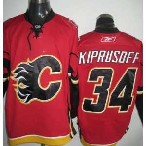  New Calgary Flames Jersey #34 Kiprusoff Red Hockey Jersey 