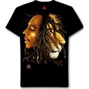  Bob Marley/Lion Large Black T Shirt 