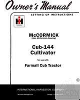 FARMALL CUB 144 Cultivator Tractor Operator Manual  