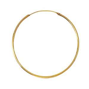    18K Gold Plated 70 mm Creole   Wide Thread   Hoop Earrings Jewelry