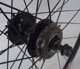   Fixed Gear Track Bike Single Speed Wheel Set Bicycle Rims Black  