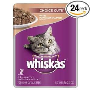 Whiskas Choice Cuts with Poached Salmon in Sauce Food for Cats, 3 