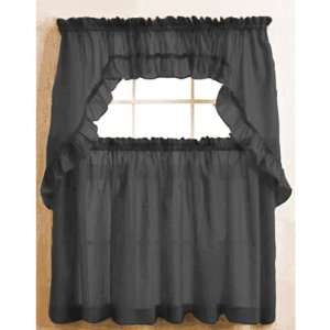    Black Tailored Stacey 30 Tier Curtain Pair