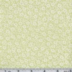  45 Wide Michael Miller Daisy Vine Floral Limeaide Fabric 
