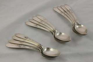Arts & Crafts Sterling Silver Demitasse Spoons Set 12  