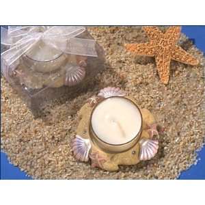 Beach Theme Candle Holder Favors with Shell Designs 