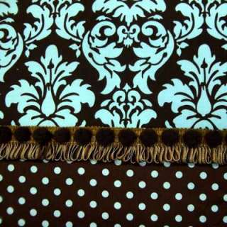 Corduroy~AWNING STRIPE~AQUA Brown Ivory Fabric /Yd.  