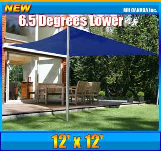 New Square 12 Sun Shade Sail Canopy Patio Awnings Blue  