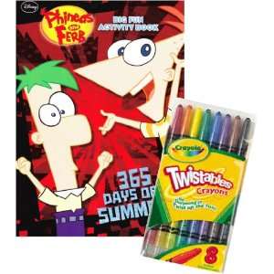  Phineas and Ferb Coloring Book Set with Twistables Crayons 