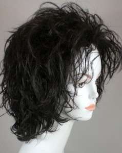 Black Page Style Wig Tousled Funky Layered Waves Shiva  