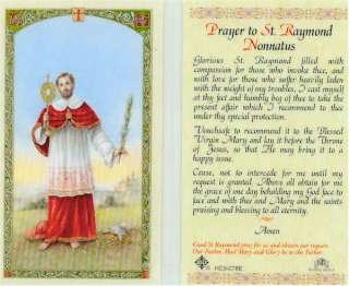 Prayer to St Saint Raymond Nonnatus Holy Card Has Compassion HC78 