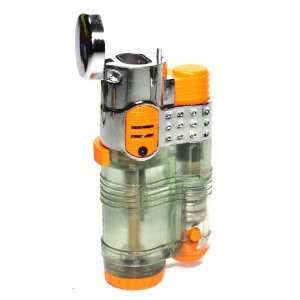   Dual Flames Refillable Butane Torch Lighter with White LED Key Light