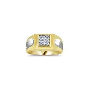  0.22 CT DIAMOND SQUARE PAVE TOPPED MENS RING 10.0 Jewelry