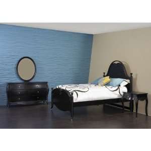  InRoom Designs Jepara Bedroom Set in Distressed Black 